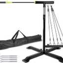 Hikeen Baseball Softball Swing Trainer, Baseball Training Equipment, Includes 5 Elasticity Bands Baseball/Softball Accessories for Hitting and Batting, Adjustable Height for All Ages Training