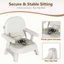 Booster Seat for Kitchen Chair, 3-in-1 Foldable & Portable Booster Seat with Tray, Extra Dishwasher-Safe Tray, Safety Straps for 618M (Up to 30 lbs), for Dining Table, Travel & Camping, Gray