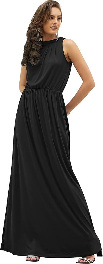 KOH KOH 2025 Sexy Sleeveless Summer Formal Flowy Casual Gown, Medium