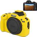 Pocoukate Case for Canon EOS R100 Camera, Soft Silicone Protective Cover Skin with EOS R100 Screen Protector Accessories for Canon EOS R100 Mirrorless Camera Silicone Case - Yellow