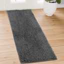 Chenille Absorbent Front Door Mat 72" x 24", Dog Door Mat for Muddy Paws, Trap Dirt Doormat, Mud Mat for Dogs, Washable Non Slip Outdoor Indoor Doormats for Entryway, Grey