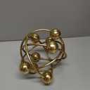 6-inch Metal Round Orbital Sphere with Golden Orbit Balls, Decorative Gold Sphere Sculpture for Home Table Shelf Decor