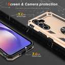 3 x LUMARKE for Galaxy A55 Case with Screen Protector,Pass 16ft. Drop Tested Military Grade Protective Phone Cover with Magnetic Ring Kickstand Compatible with Car Mount Holder Gold (Yellow)