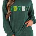 Opemiby Womens Ribbed Pajama Sets Long Sleeve Top and Shorts Matching Lounge Set Loungewear Sweatsuit with Pockets