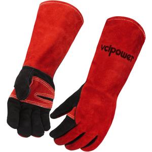 vclpower Animal Handling Gloves Size L Fit for Men & Large Hands Bite Proof Double Leather Reinforced Padding Dog,Cat Scratch,Bird Handling Falconry Gloves Grabbing Reptile Squirrel Snake Bite 16in