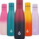 BJPKPK Insulated Water Bottle 17oz Stainless Steel Water Bottles Diashwasher Safe Reusable Metal Thermal Keep Cold and Hot,Charming Black Red