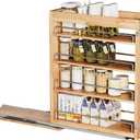 OCG 4-Tier Pull Out Kitchen Cabinet Spice Rack Holder Shelves (5" W x 22" D), spice organization for cabinet Storage Organization, pull out spice racks for inside cabinets