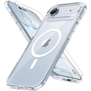 Miracase Magnetic for iPhone Air Case with Screen Protector(Compatible with MagSafe), Slim Thin Translucent Matte Military-Grade Protected Phone Cover for iPhone 17 Air 6.5", Clear