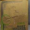 Dream On Me Baby Steps Baby Walker in Blue and Green, Adjustable Three Position Height Setting, Removable Tray, Easy to Fold and Store Baby Walker