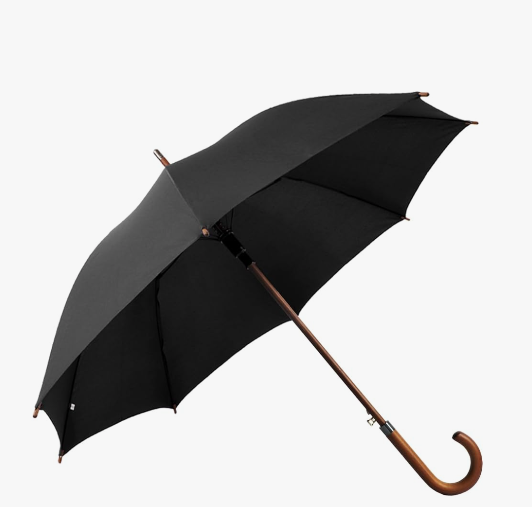 SoulRain 48" Arc Classic Wood Handle Umbrella Auto Open Windproof clear Unbreakable Stick Rain Umbrella