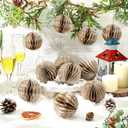 Shellwei 12 Pcs Christmas Music Note Ornament 3 Inch Christmas Tree Paper Honeycomb Hanging Decorations Music Note Themed Balls Ornaments for Xmas Tree Party Decoration(Fresh)