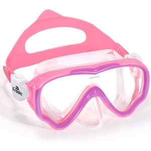 Freela Kids Swim Goggles Snorkel Diving Mask for Youth(5-15), Anti-Fog 180° Clear View