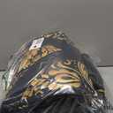 DJY Black Quilt Set California King Size, Boho Gold Damask Bedspread Coverlet Set Soft Lightweight Microfiber Luxury Bedding Set 3 Pieces for All Season (106"x96")