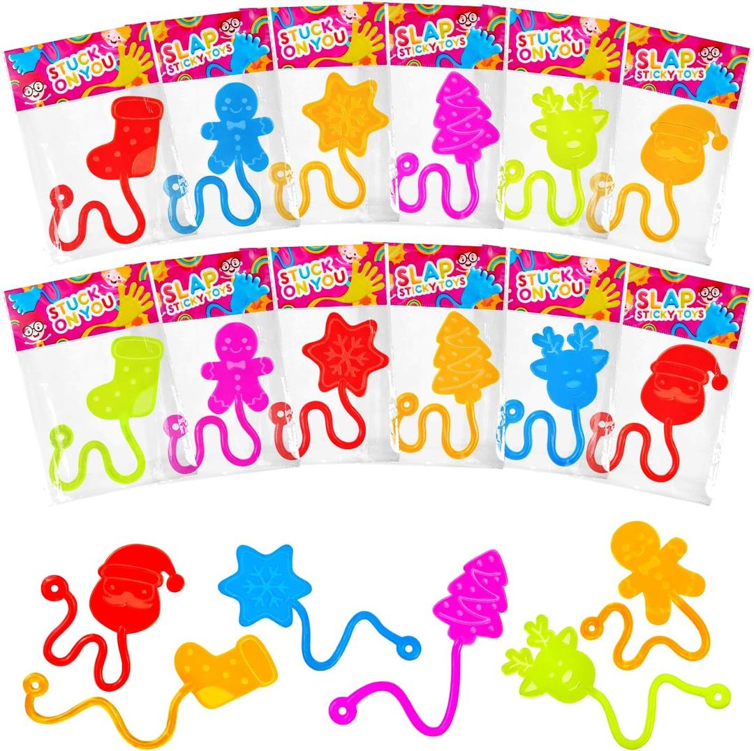 Kannove 100-200 PCS Bulk Holiday Sticky Hands Toys for Kids  Winter Party Favors, Classroom New Year Gifts, Goodie Bag & Stocking Stuffers for Boys Girls,School Class Prizes Treats Giveaways