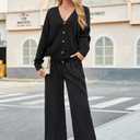 Arach&Cloz Womens Wool Blend Lightweight Spring Business Casual Cardigan Sweaters (Black, S)