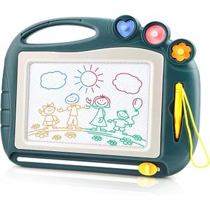 Magnetic Drawing Board, Toddler Toys for Age 1 2 3 Boys Girls, Sketch Pad, Birthday Easter Christmas Halloween Kids Toy Gifts for Boys and Girls (Wood Green)
