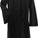 Black Hooded Cloak for Adult - Unisex Halloween Costume Vampire Witch Cape Wizard Robe Gothic Cosplay Cloak with Hood (Black, XXL)