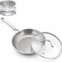 Titanium Frying Pan with Lid, 10.25" No Coating Skillet