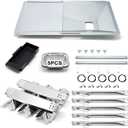 Grill Replacement Parts for Nexgrill 5 Burner 720-0888N, 720-0888, 4 Burner 720-0830H, 720-0783E, Adjustable Grill Grease Tray with Catch Pan, Heat Plates, Burners and Igniters for Nexgrill