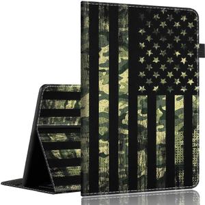 Case for Amazon Kindle Fire HD 8 Tablet 8"(12th/10th Generation, 2022/2020 Release) & HD 8 Plus Tablet Slim Fit Foldable Standing Cover Case with Auto Sleep/Wake Camouflage American Flag Camo