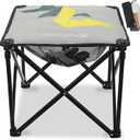 Padded Camping Stool, 18 Inch Oversized Camping Foot Rest, 500lb Camping Chair Outdoor Footstool Camping Ottoman Foldable Footrest for Camping Gardening w/Storage Net, Carry Bag (1, Grey)