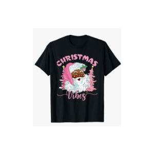 Vintage Pink Santa Claus Christmas Vibes Holiday Xmas Gifts T-Shirt, 2XL