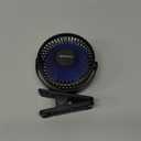 Gaiatop Portable Clip on Fan Battery Operated, Small Powerful 3 Speed Quiet 360 Rotate, USB Rechargeable Mini Personal Cooling Fan for Desk Table Home Office Stroller Camping Women Gifts Black Blue