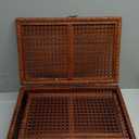 Set of 2 handmade large rattan box with lid,natural color decorative box,rattan boxes for home decoration.They can hold most household items such as jewelry, cosmetics, small items, etc.
