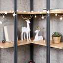 LCCCK 2PCS Christmas Reindeer Figurines, Resin Small Deer Statue for Christmas Indoor Decor, Home Holiday Centerpiece, Shelf Mantle Table Top Kitchen Decorations, Navidad Decoracin