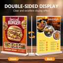 Enayplon Acrylic Sign Holder 8.5 x 11, Double Sided Sign Holder Stand, Plastic 6 Pack Table Paper Stand, Vertical Menu Flyer Stand, T Shape Table Flyer Holder