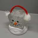 Moments in Time 6.9 Acrylic Ice Cube Snowman LED Lighted Water Spinning Glitter Decoration, Battery Operated Christmas Tabletop Décor, Winter with Sparkling Lights