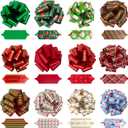 12pcs Christmas Bows for Gift Wrapping Easy and Fast Gift Bows Accessory for Presents, Christmas Tree Decor, Party Favors Supplies, Bottles, Art & Craft and More.