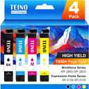 TEINO Remanufactured Ink Cartridge Replacement for Epson 212 Ink Cartridges High Yield Works with Workforce WF-2830 2850 Expression XP-4100 4105 Printer (1 Black 1 Cyan 1 Magenta 1 Yellow, 4 Pack)