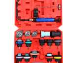 18pcs Universal Radiator Pressure Tester Kit, Coolant Vacuum Refill kitCoolant Pressure Tester Kit with Manual Pump and Color-Coded Test Caps (red)