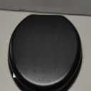 Angel Shield Durable Wood Veneer Elongated Toilet Seat Metal Hinges Easy Clean(Elongated, Black)