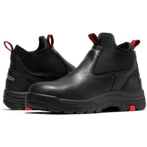 ROCKROOSTER Bakken Men's Black 6 inch Chelsea Boots, EH Rated Waterproof Slip-on Work Boots AK303-Soft Toe, AK323-Steel Toe, CP323-Comp Toe (9 Wide)