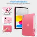 HGWALP Clear Case for iPad (A16) 11th Generation 11 Inch (2025),iPad 10th Generation 10.9" (2022),Stand Cover with Hard Translucent Back, Support Touch ID, Auto Wake/Sleep&Stylus Holder-(Marble Pink)