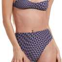 Gottex Flirtt Midnight Magic Women's Multicolor Geometric Abstract V-Neck Bralette Bikini Bra Top with Adjustable Straps