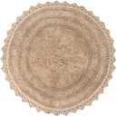 Soft Cotton Crochet Round Pattern Bath Rug - Mats for Bathroom, Shower, Bath Tub, Sink, Toilet - (24 Inches, Beige)