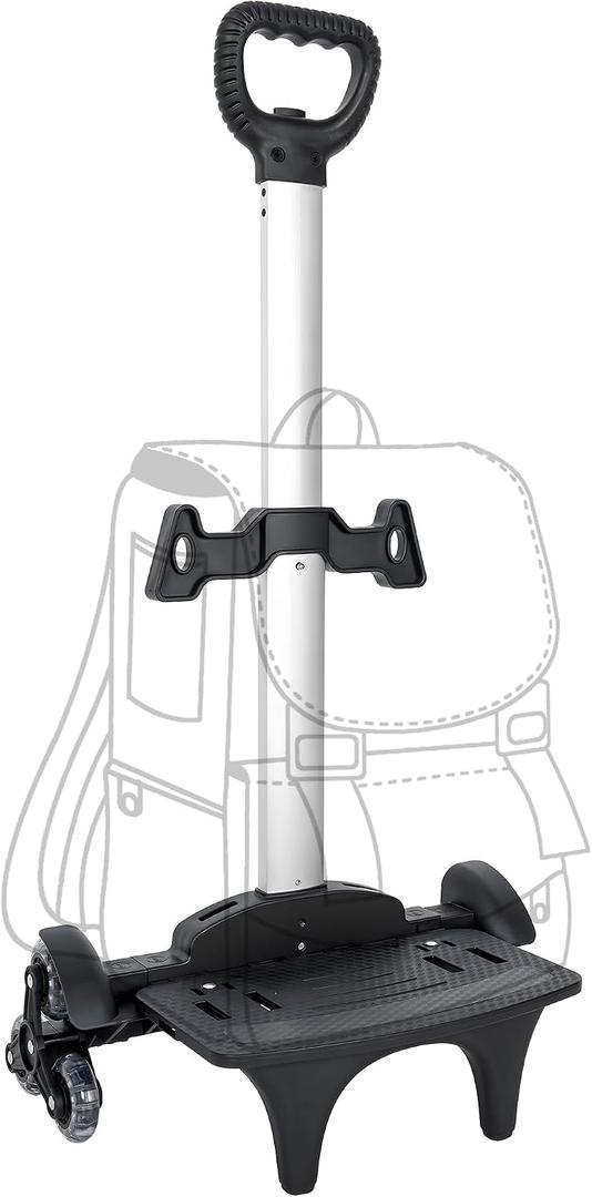 Backpack Trolley with Wheels, 6-Wheels Rolling Dolly Cart for Backpack, Luggage, Travel Hand Truck