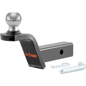 CURT 45155 Fusion Trailer Hitch Mount with 2-Inch Ball & Pin, Fits 2-In Receiver, 7,500 lbs, 2" Rise