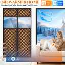 MAGZO Cold Weather Door Draft Curtain with Perspective Window, Fits 36" x 96" Door, Made of Upgraded Oxford and Cotton, Windproof Insulation Cover Blanket for Winter/Balcony, Keep Cold Out, Brown