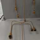 Large Iron Candelabra Centerpieces for Tables, 17.7'' Tall Taper Candle Holders, Vintage Brass Gold Candlestick Holders, Antique Fireplace Mantel Decorations for Living Room, 5 Arms