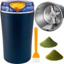 Electric Herb & Spice Grinder  One-Touch Stainless Steel Grinder for Herbs, Spices, Coffee, Nuts, Seeds  Powerful 30000 RPM Motor, Stainless Steel Blades, Cleaning Brush Included