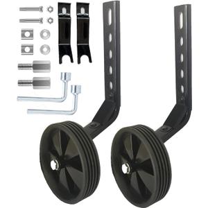 Mutetrain Flash Training Wheels for 12 14 16 18 20 Inch Kids Bike，Heavy Duty Training Wheels for Single Speed Bicycle (Black)