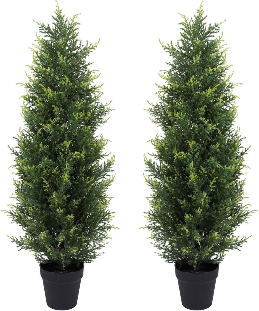 Artificial Topiary Tree 3ft Faux Topiary Plants for Front Porch Patio Indoor Outdoor Home Office Decor