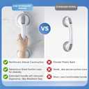 Grab Bars for Bathtubs and Showers,2 Pack 16.5" Bathroom Safety Handles with Strong Suction Cups, Non-Slip Grip Balance Support for Shower & Bathtub, for Seniors & Limited Mobility