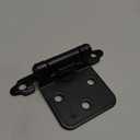 Ravinte 60 Pack (30 Pairs) 1/2" Overlay (Variable) Cabinet Hinges, Self-Closing Semi-Concealed Face Mount, Matte Black Decorative Hardware with Door Bumpers for Kitchen & Cupboard Doors