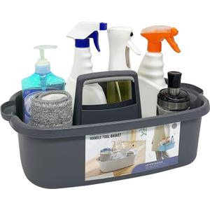 Multi-Purpose Plastic Cleaning Caddy with Handle, Shower Caddy Organizer/Storage Basket/Totes Portable for Bathroom Supplies, Cleaning Products, Under Sink Tool, Housekeepers (Grey) (1 Pack) Multi-Purpose Plastic Cleaning Caddy with Handle, Shower Caddy Organizer/Storage Basket/Totes Portable for Bathroom Supplies, Cleaning Products, Under Sink Tool, Housekeepers (Grey) (1 Pack)