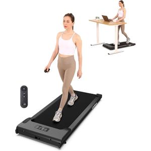 Lichico Walking Pad Under Desk TreadmillPortable Small Treadmills for Home and OfficeSuper Quiet Brushless Motorized Walking Jogging Running Machine with Remote Control (Charcoal Black)